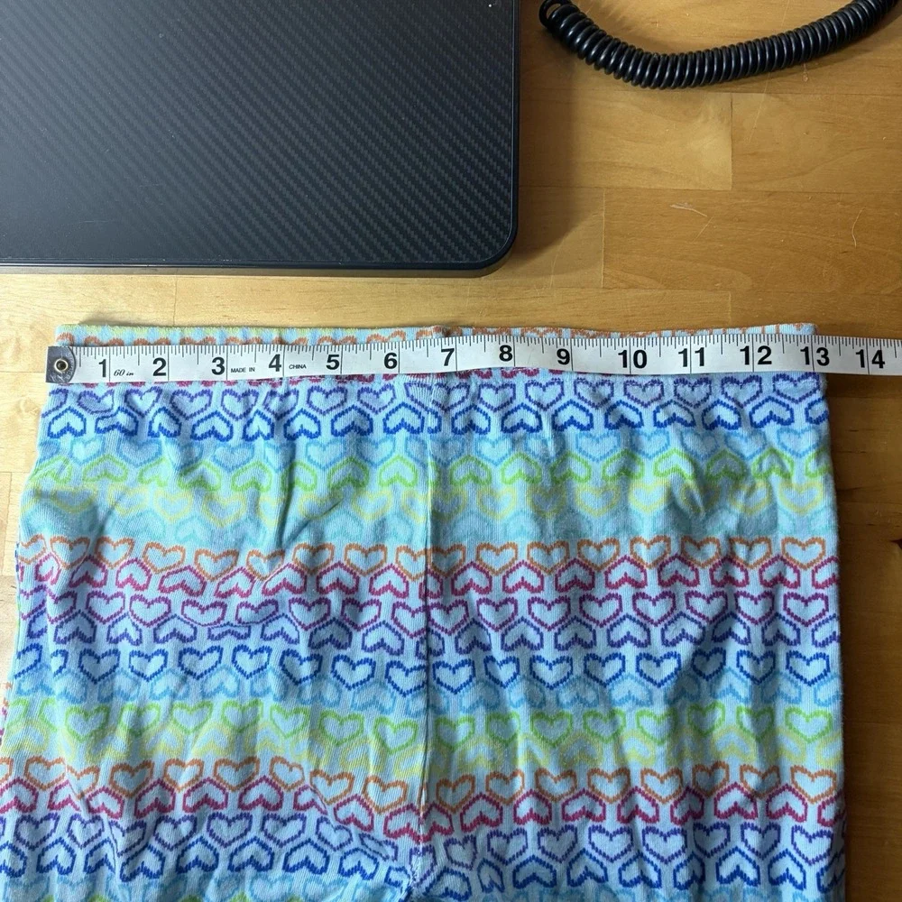 Lands End Snug Fit Rainbow Heart Pajamas Size 16 Long Sleeve Colorful Happy